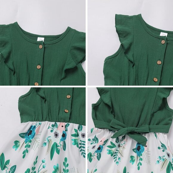 Mommy and Me Dress Set - Ruffled Midi Cotton Summer Outfits for Girls - Picture 6 of 6